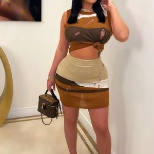 Honey knit skirt set